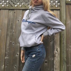 ♡ champion reverse weave spell-out hoodie ♡